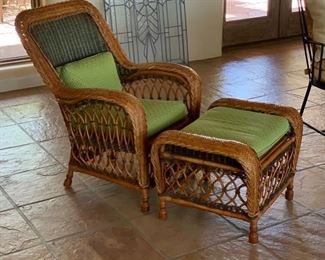 Palecek Wicker Chair w/ Ottoman	38x28x27in	HxWxD	SC152