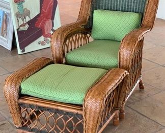 Palecek Wicker Chair w/ Ottoman	38x28x27in	HxWxD	SC152