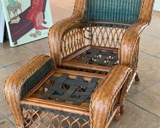 Palecek Wicker Chair w/ Ottoman	38x28x27in	HxWxD	SC152