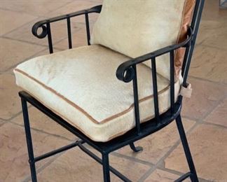 Heavy Wrought Iron Chair w/ Leather/Hide Pillows	37x22x20in	HxWxD	SC153
