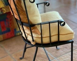 Heavy Wrought Iron Chair w/ Leather/Hide Pillows	37x22x20in	HxWxD	SC153