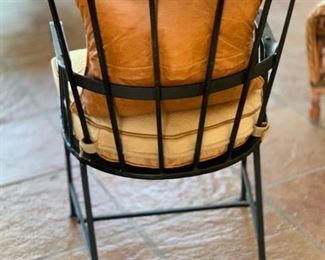 Heavy Wrought Iron Chair w/ Leather/Hide Pillows	37x22x20in	HxWxD	SC153