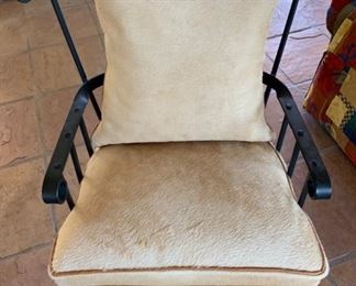 Heavy Wrought Iron Chair w/ Leather/Hide Pillows	37x22x20in	HxWxD	SC153