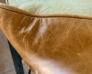 Heavy Wrought Iron Chair w/ Leather/Hide Pillows	37x22x20in	HxWxD	SC153