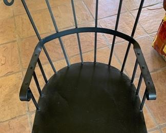 Heavy Wrought Iron Chair w/ Leather/Hide Pillows	37x22x20in	HxWxD	SC153