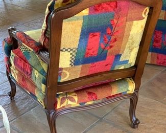 Sherrill Furniture Wood Framed Chair Red/Yellow Pattern	35x31x29in	HxWxD	SC155