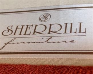 Sherrill Furniture Wood Framed Chair Red/Yellow Pattern	35x31x29in	HxWxD	SC155