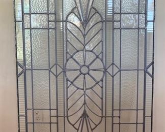 Clear Cut Glass Window Panel  (clear stained glass)	50x32in		SC158