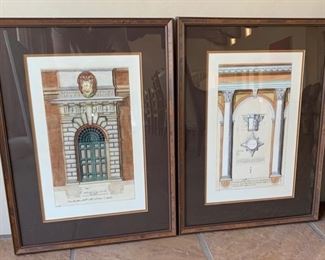2pc Framed Architectural Prints Speculum Romanae Magnificentiae & Moduli	27x20in		SC161