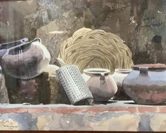 *Original*  Watercolor Art Victor Martinez Pottery Santaca Talima	25x32.5in		SC169