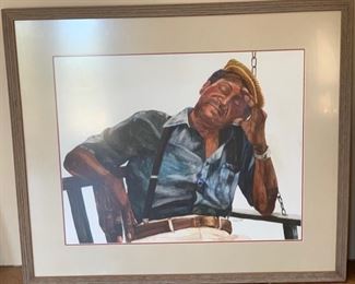 *Original* Art Wendy Hill Man on Porch Swing	34x40.5in		SC171