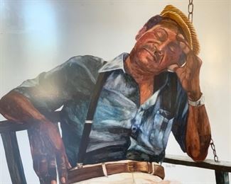 *Original* Art Wendy Hill Man on Porch Swing	34x40.5in		SC171