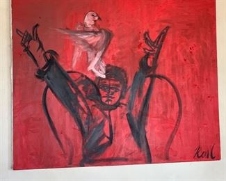 *Original* Art Angel  & Dove	43x53in		SC173