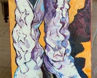 *Original* art White Boots Cowboy signed art	48x24in		SC176