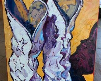 *Original* art White Boots Cowboy signed art	48x24in		SC176