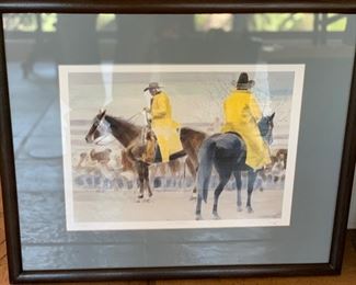*Signed* P Clark Cow Boss Framed Litho	21x24in		SC179