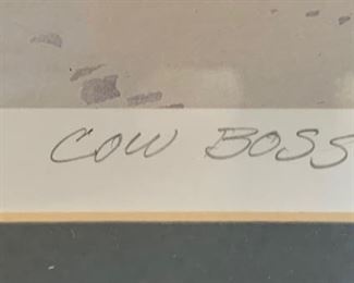 *Signed* P Clark Cow Boss Framed Litho	21x24in		SC179