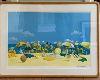*Signed* Michael Paraskevas Beach Scene Litho	30.5x41in		SC210