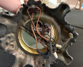 Victorian  Hand Painted Cast Iron Lamp 210	16inx10x10in		SC225