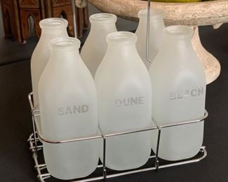 Beach Themed Milk Bottles w/ Rack	12x11x7.5in		SC232