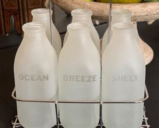 Beach Themed Milk Bottles w/ Rack	12x11x7.5in		SC232