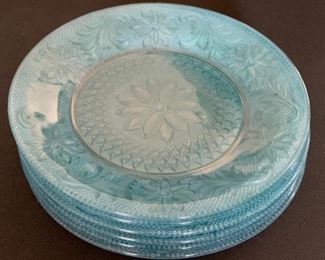 6pc Blue Press Glass plates	8.5in Diameter		SC234