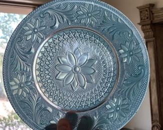6pc Blue Press Glass plates	8.5in Diameter		SC234