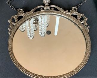 Italy Bronze Round Hanging Mirror	16x14		SC243
