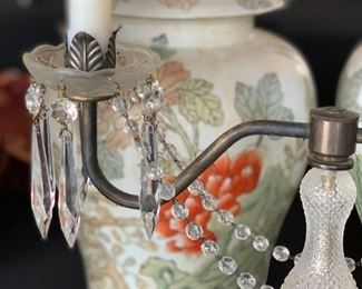 Cast Iron & Crystal 2-Candle Candelabra	15x15x7in without candles	HxWxD	SC246