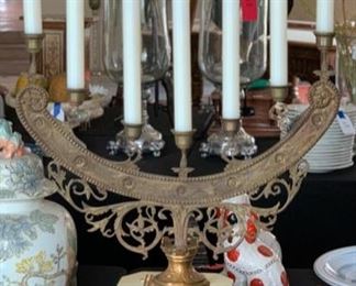 Huge Cast Metal Candle Candelabra	26x20x9in without candles	HxWxD	SC247