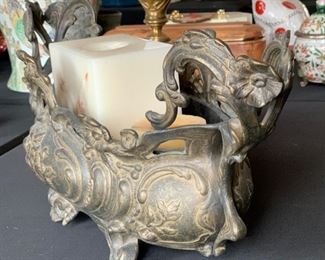 Italy Large Cast Metal Centerpiece Bowl	8.5x25x9in	HxWxD	SC250