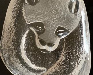 Panda Bear M  Jonasson Swedish Art Glass	2x9x7in	HxWxD	SC264