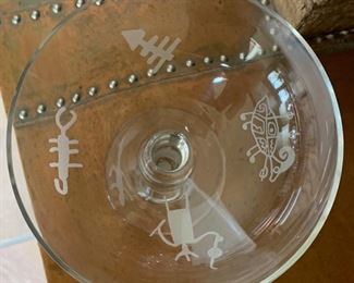 6pc PFG Southwest Etched Margarita Glasses	7in H x 6 in diameter		SC267