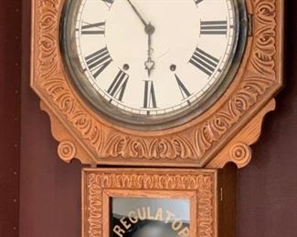 AS-IS Antique Regulator Wall Clock	28x17.5		SC268