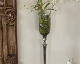 Metal/Glass Floor Vase w/ Faux Plant	40in H		SC269