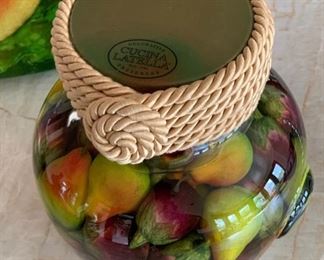 Decorative Preserved  baby Eggplant & Pears	9.5x 6in diameter		SC271