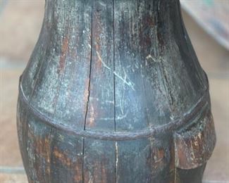 Antique Pear Shaped Wood Well Water Rice Bucket	19in x 14in Diameter		SC273