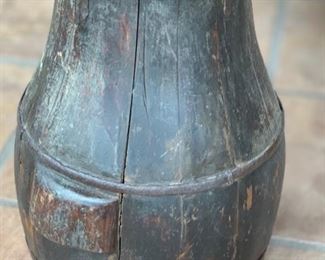 Antique Pear Shaped Wood Well Water Rice Bucket	19in x 14in Diameter		SC273