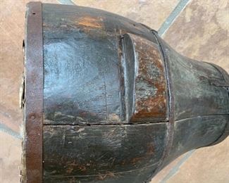 Antique Pear Shaped Wood Well Water Rice Bucket	19in x 14in Diameter		SC273