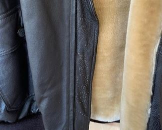 Vintage Navy Leather Bomber Jacket	4XL		AF102