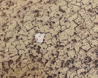 Custom made Old world crackle paint table	30x28.5 diameter		DL4234