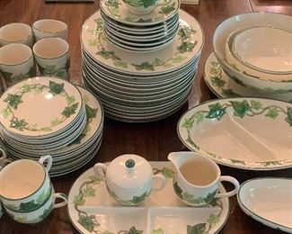 #279 - Franciscan Ivy China/dinnerware -  (121 pieces) small chip in large serving bowl . $750