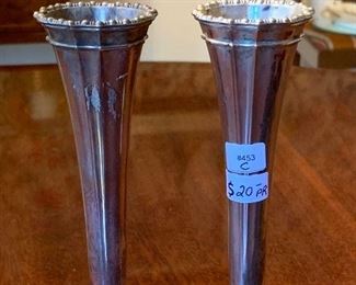 #453C - Silverplate vases - $20.00