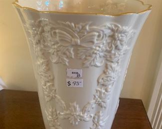 #498B - Lenox gold rimmed Christmas Collection vase (11”) - $75.00