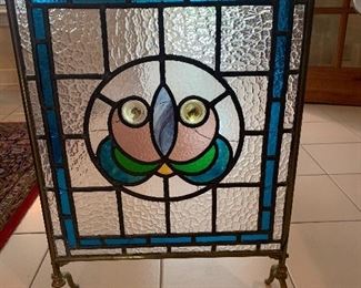 #685E - Stained glass fireplace screen (as is) (30”t x 19”w) - $75