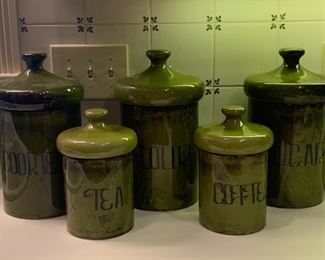 #731E - 4pc handmade cannister set plus cookie jar - $225