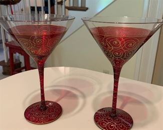 #749E - Handpainted oversize martini glasses - $5.00. Please remember there is a $20 minimum purchase for this sale.
