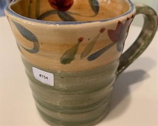 #754E - Oversized Pier 1 handpainted coffee mugs "Elizabeth" set of 4 - $4.00. Please remember there is a $20 minimum purchase for this sale.