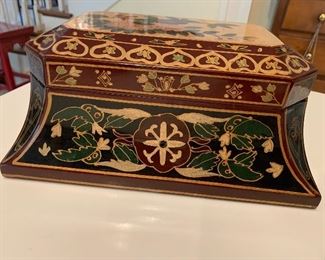 #785E - Painted lacquered wooden box (12 x 7 x 5.5) - $38.00.