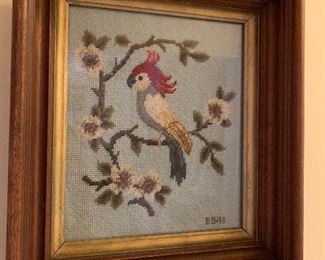 #675H - Needlepoint cockatoo (14 x 16) - $55.00